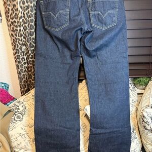 Deep Blue Straight Denim Jeans with Classic Stitching